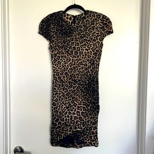 Torn by Ronny Kobo Kaitlyn Pleated Cheetah Mini Dress